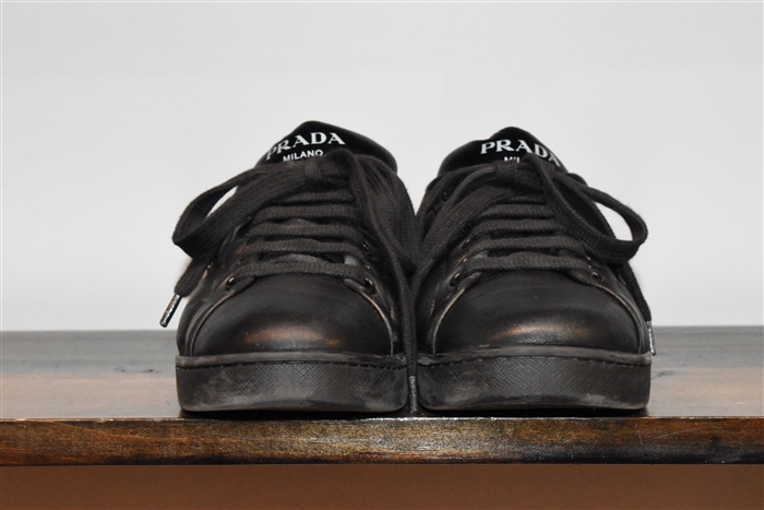 Black Leather Prada Sneaker, size 8