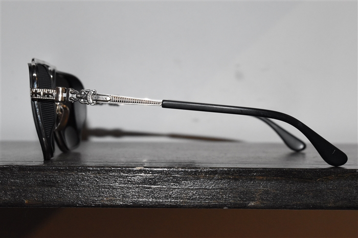 Black & Silver Chrome Hearts Sunglasses, size O/S