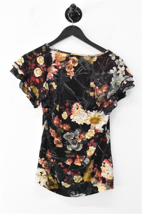 Floral Just Cavalli Short-Sleeved Top, size 8