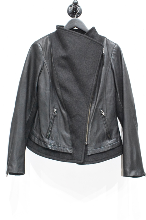 Black Leather Mackage Leather Jacket, size M
