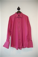 Pink Stripe Duchamp Button Shirt, size 2XL