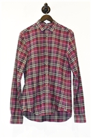 Purple Check Burberry Button Shirt, size S