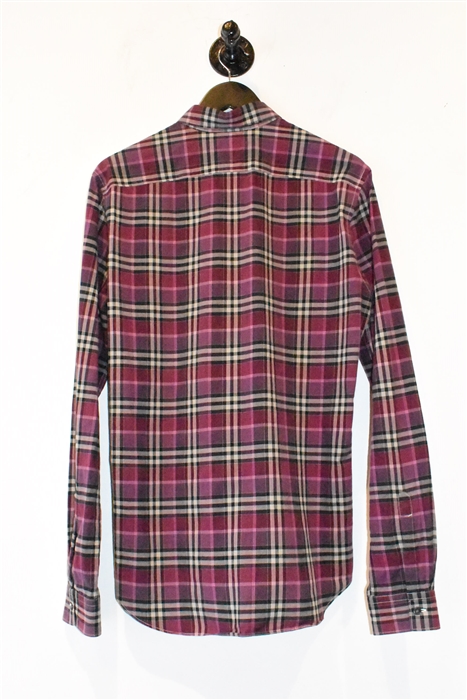 Purple Check Burberry Button Shirt, size S