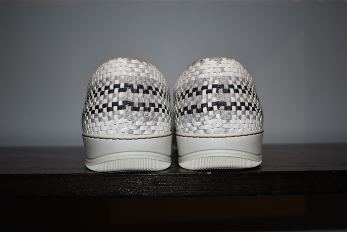 White Check Lanvin Slip-On Sneaker, size 9