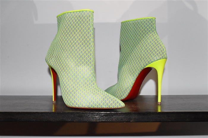 Neon Yellow Christian Louboutin Booties, size 6