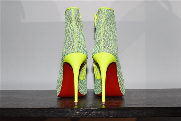 Neon Yellow Christian Louboutin Booties, size 6