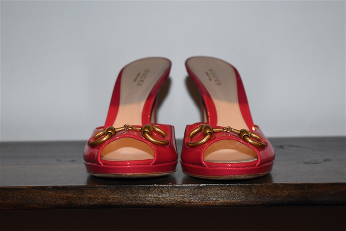 Vibrant Pink Gucci Mules, size 6.5