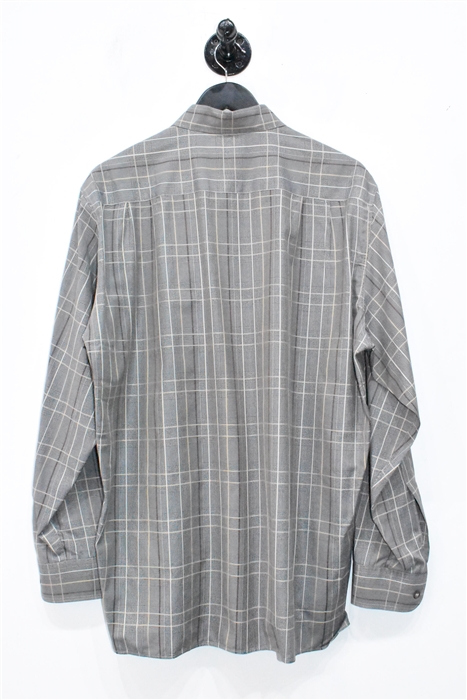 Gray Check Ermenegildo Zegna Button Shirt, size M