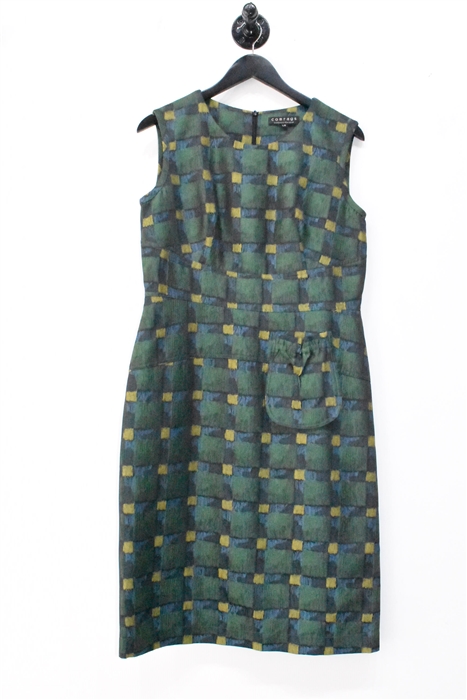 Green Check Comrags Sheath Dress, size L