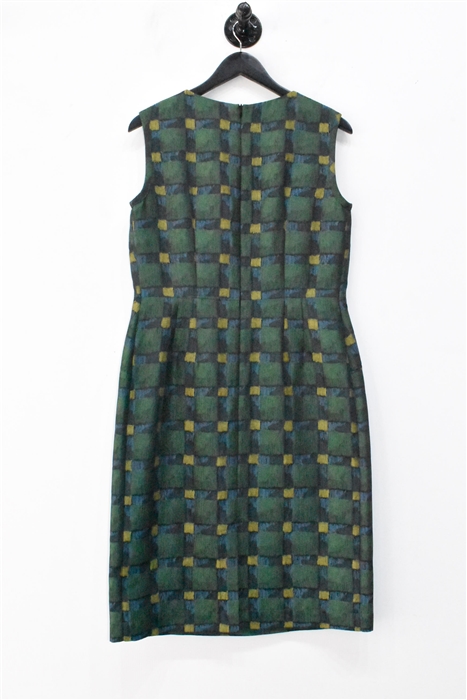 Green Check Comrags Sheath Dress, size L