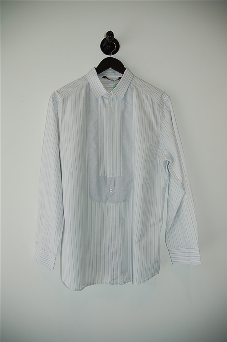 Blue Stripe Neil Barrett Button Shirt, size 2XL