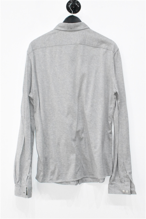 Heather Gray Brunello Cucinelli Button Shirt, size L