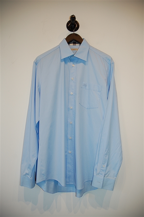 Sky Blue Burberry Button Shirt, size L