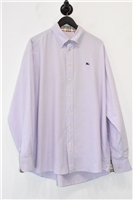 Lilac Burberry Button Shirt, size XL