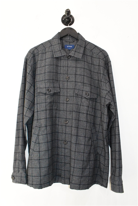 Gray Check Eton Overshirt, size 2XL