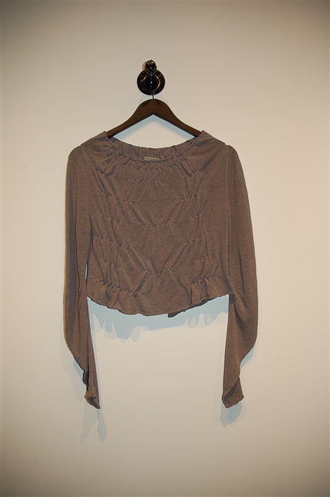 Taupe Sarah Pacini Cropped Sweater, size M