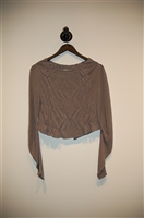Taupe Sarah Pacini Cropped Sweater, size M
