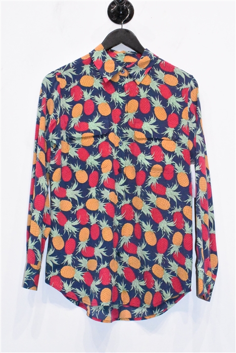 Print Equipment Silk Shirt, size XS