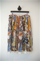Abstract Print Etro Pleated Skirt, size 6