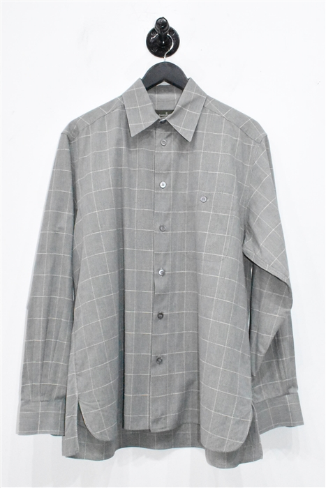 Gray Check Ermenegildo Zegna Button Shirt, size M