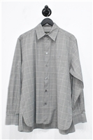 Gray Check Ermenegildo Zegna Button Shirt, size M