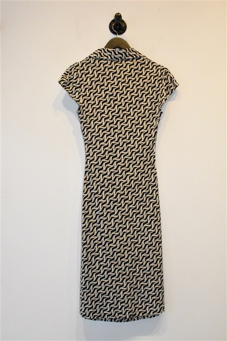 Black & Off-White Diane von Furstenberg Fit & Flare Dress, size 4