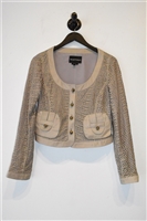 Taupe Emporio Armani Leather Jacket, size 8