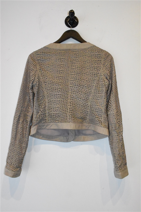 Taupe Emporio Armani Leather Jacket, size 8