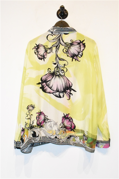 Floral Versace Collection Silk Shirt, size 14