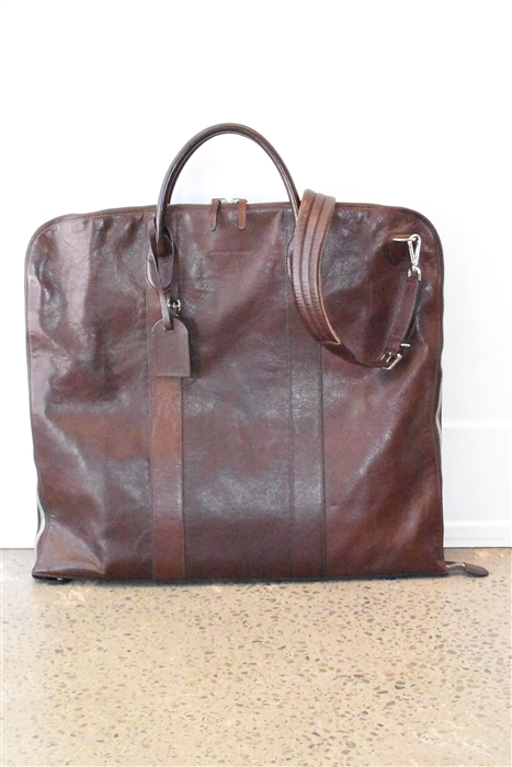 Dark Leather Brunello Cucinelli Garment Bag, size L