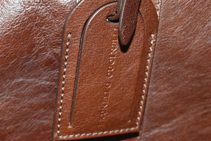 Dark Leather Brunello Cucinelli Garment Bag, size L