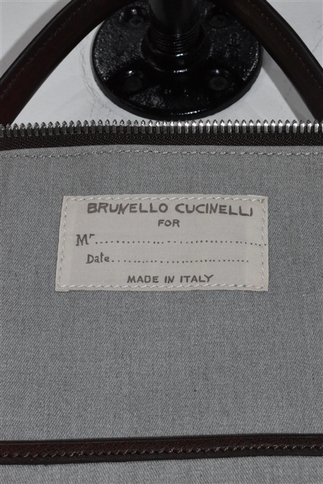 Dark Leather Brunello Cucinelli Garment Bag, size L