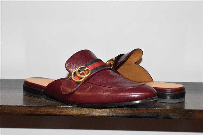 Burgundy Gucci Mules, size 10