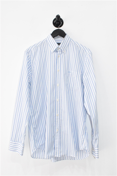 Blue Stripe Paul & Shark Button Shirt, size L