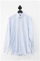 Blue Stripe Paul & Shark Button Shirt, size L