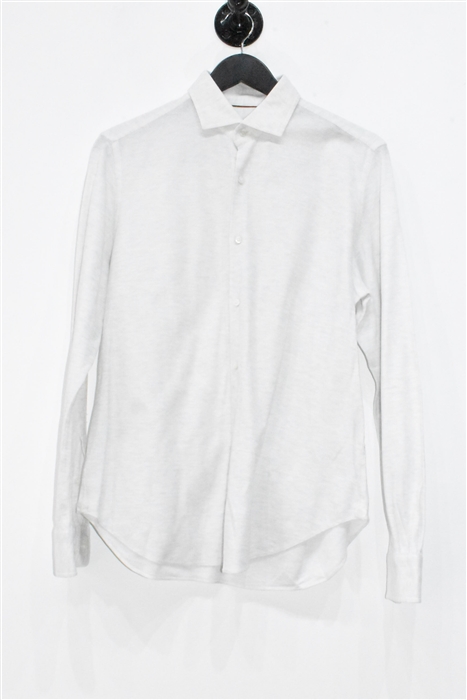 Pale Gray Loro Piana Button Shirt, size M
