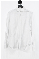 Pale Gray Loro Piana Button Shirt, size M