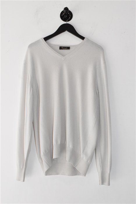 Palest Gray Loro Piana Cashmere Sweater, size 2XL