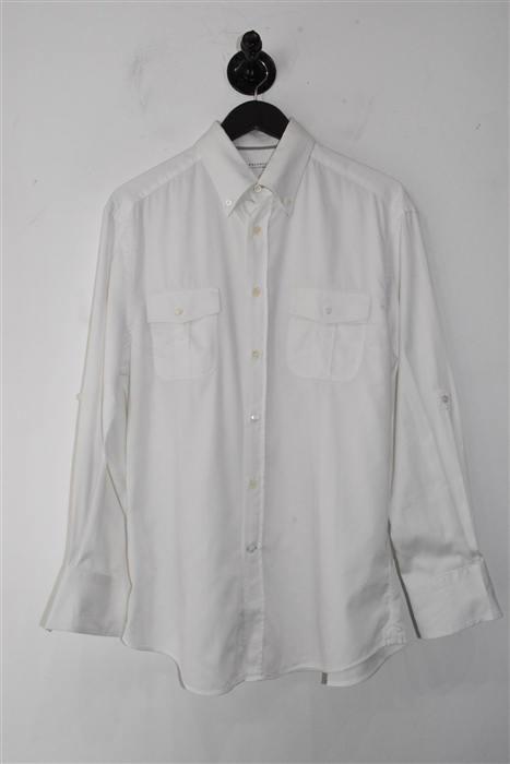 Soft White Brunello Cucinelli Shirt, size M