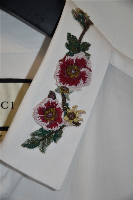 Bright White Gucci Button Shirt, size L