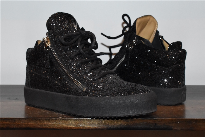 Sparkly Black Giuseppe Zanotti Sneaker, size 8