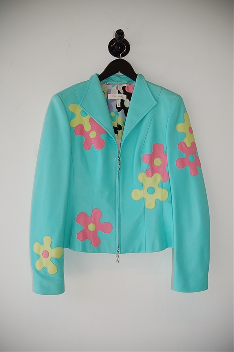 Sea Foam Escada Leather Jacket, size 4