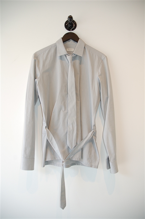Pale Gray Dries van Noten Button Shirt, size S