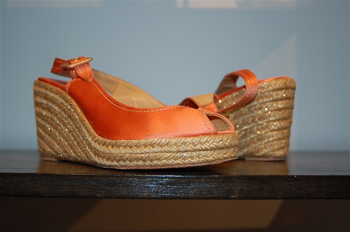 Sunset Orange Christian Louboutin Espadrilles, size 8