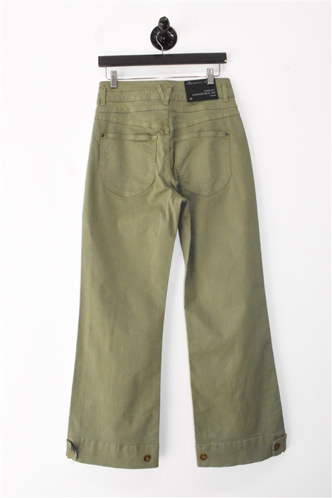 Military Green Veronica Beard Straight Leg Jean, size 28