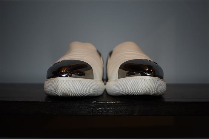 White Leather Miu Miu Slip-On Sneaker, size 9