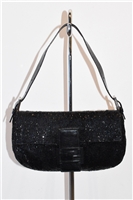 Sparkly Black Fendi Shoulder Bag, size S