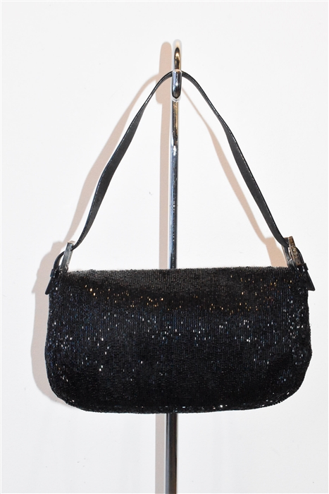 Sparkly Black Fendi Shoulder Bag, size S