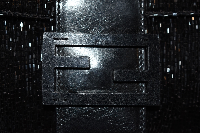 Sparkly Black Fendi Shoulder Bag, size S
