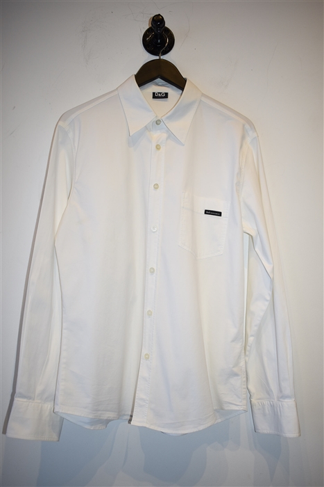 Bright White D&G - Dolce & Gabbana Button Shirt, size XL